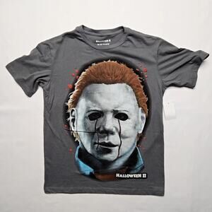 Halloween II Michael Myers Graphic Tee Horror Movie Gray XS T-Shirt